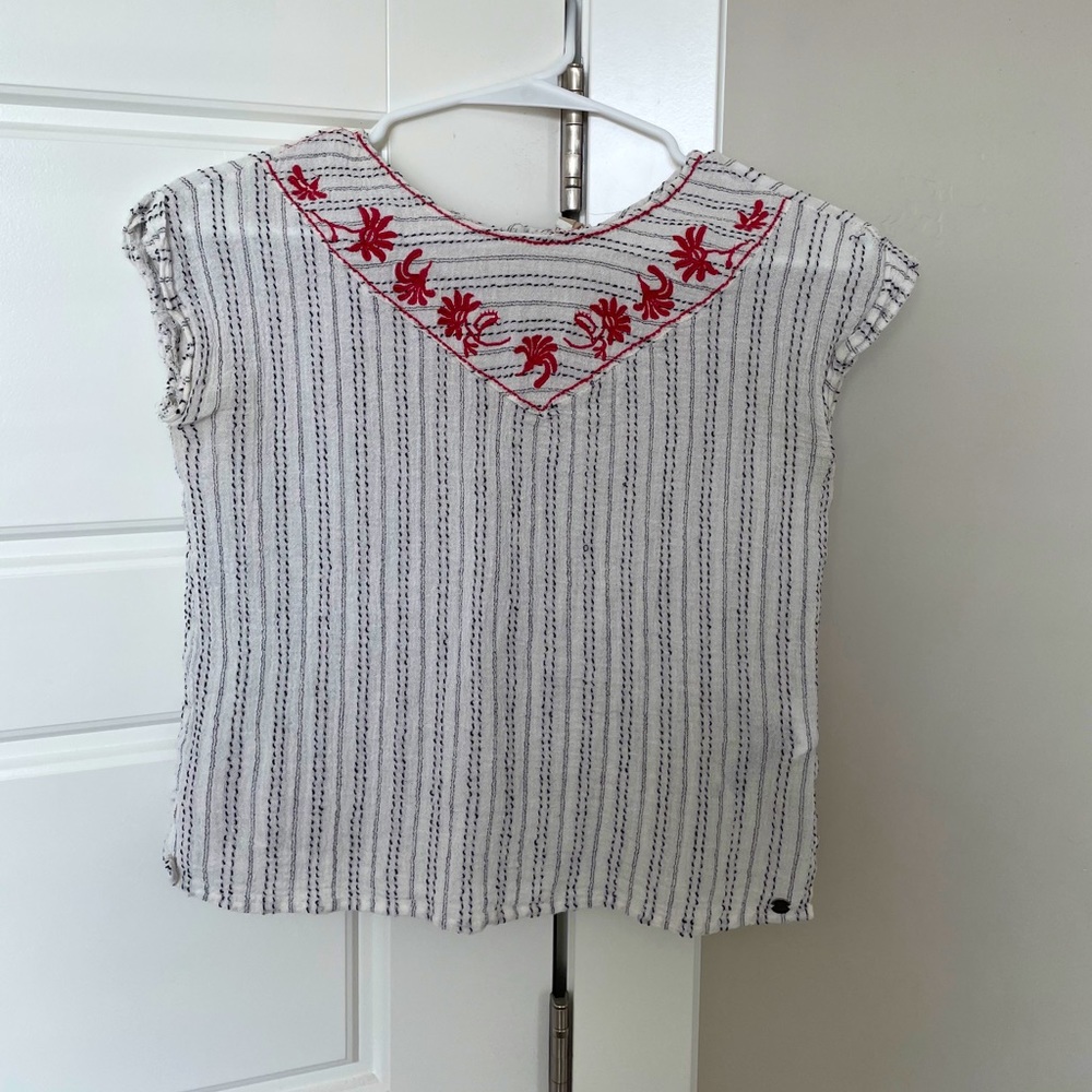 Roxy Girl’s Short Sleeve Floral Stitched Shirt